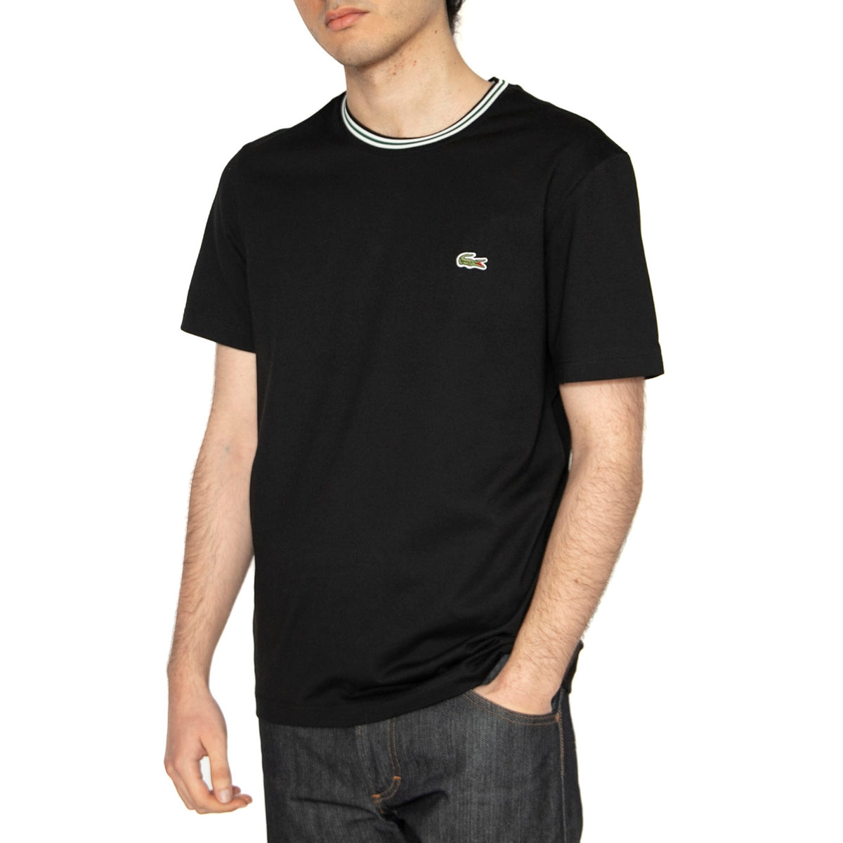 T-Shirt 031 Black - Maglietta Girocollo Uomo Nera TH9903-031 . LACOSTE 