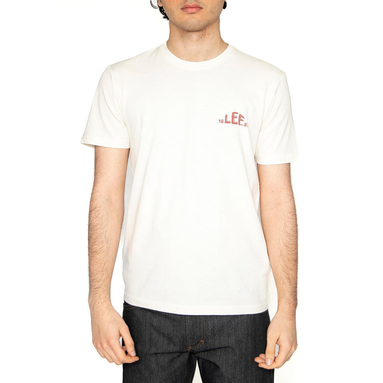 Regular Logo Tee Ecru - Maglietta Girocollo Uomo Bianca 112364552 . LEE 