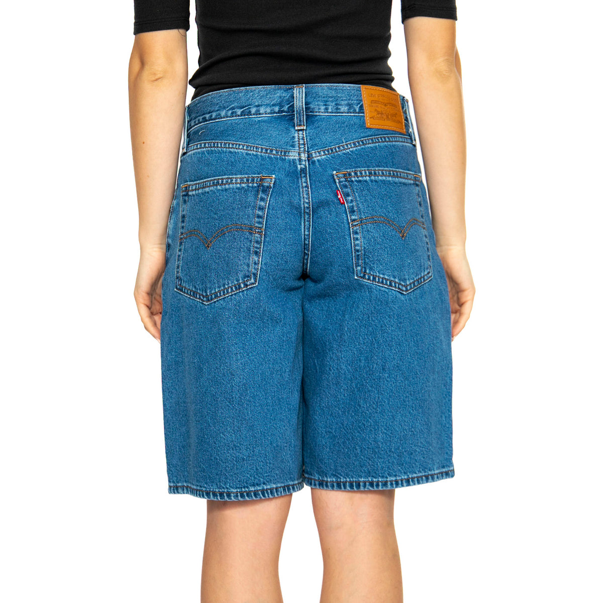 Baggy Dad Jort Dark Indigo Flat Finish - Bermuda Denim Jeans Donna Blu 000MJ-0001 . LEVIS 