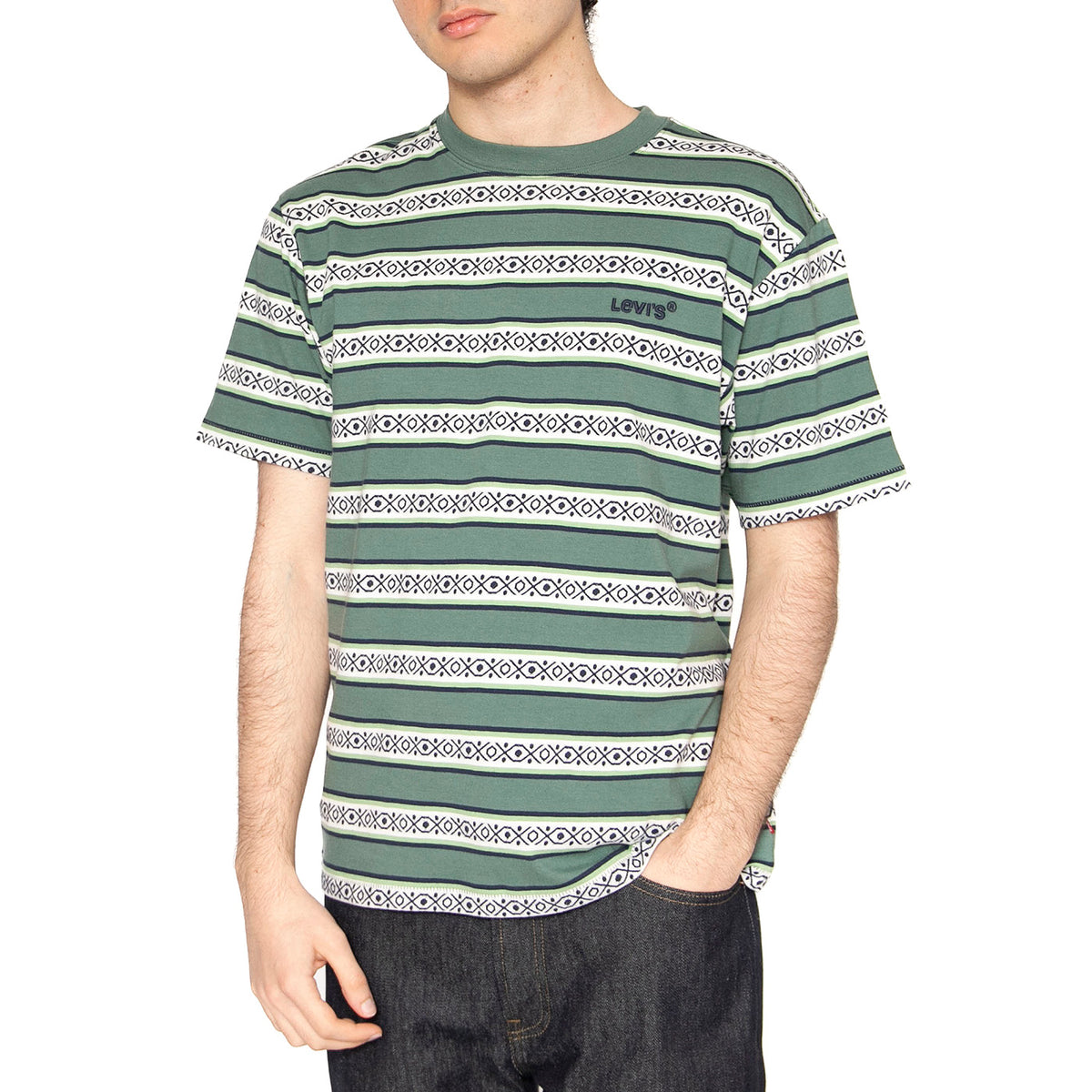 Red Tab Vitage Tee Otis Geo Stripe Dark - Maglietta Girocollo Uomo Multicolore A0637-0089 . LEVIS 