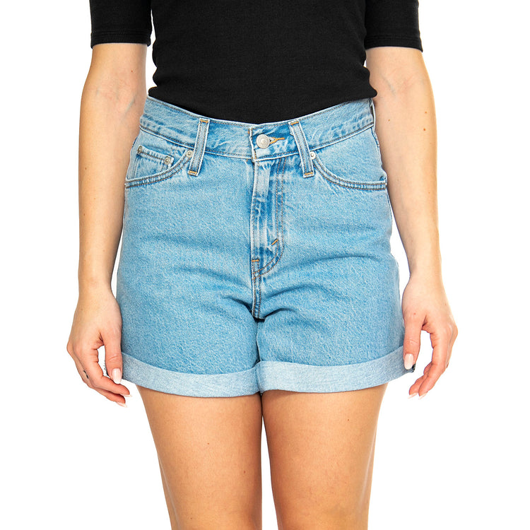 Rolled 80s Mom Shorts Med Indigo Flat Finish - Bermuda Denim Jeans Donna Blu A5564-0006 . LEVIS 