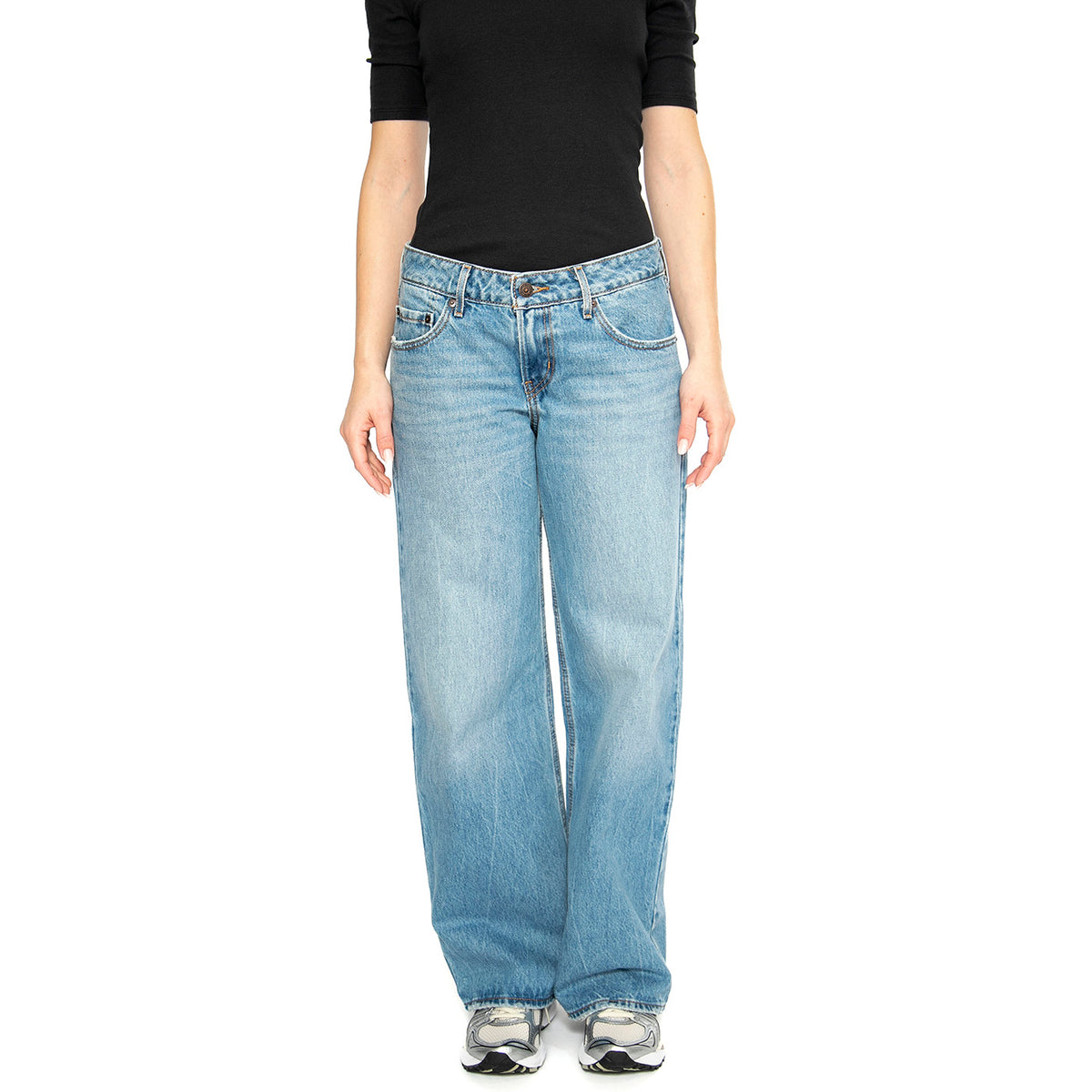 Low Loose Med Indigo Worn In - Pantaloni Denim Jeans Donna Blu A5566-0005 . LEVIS 