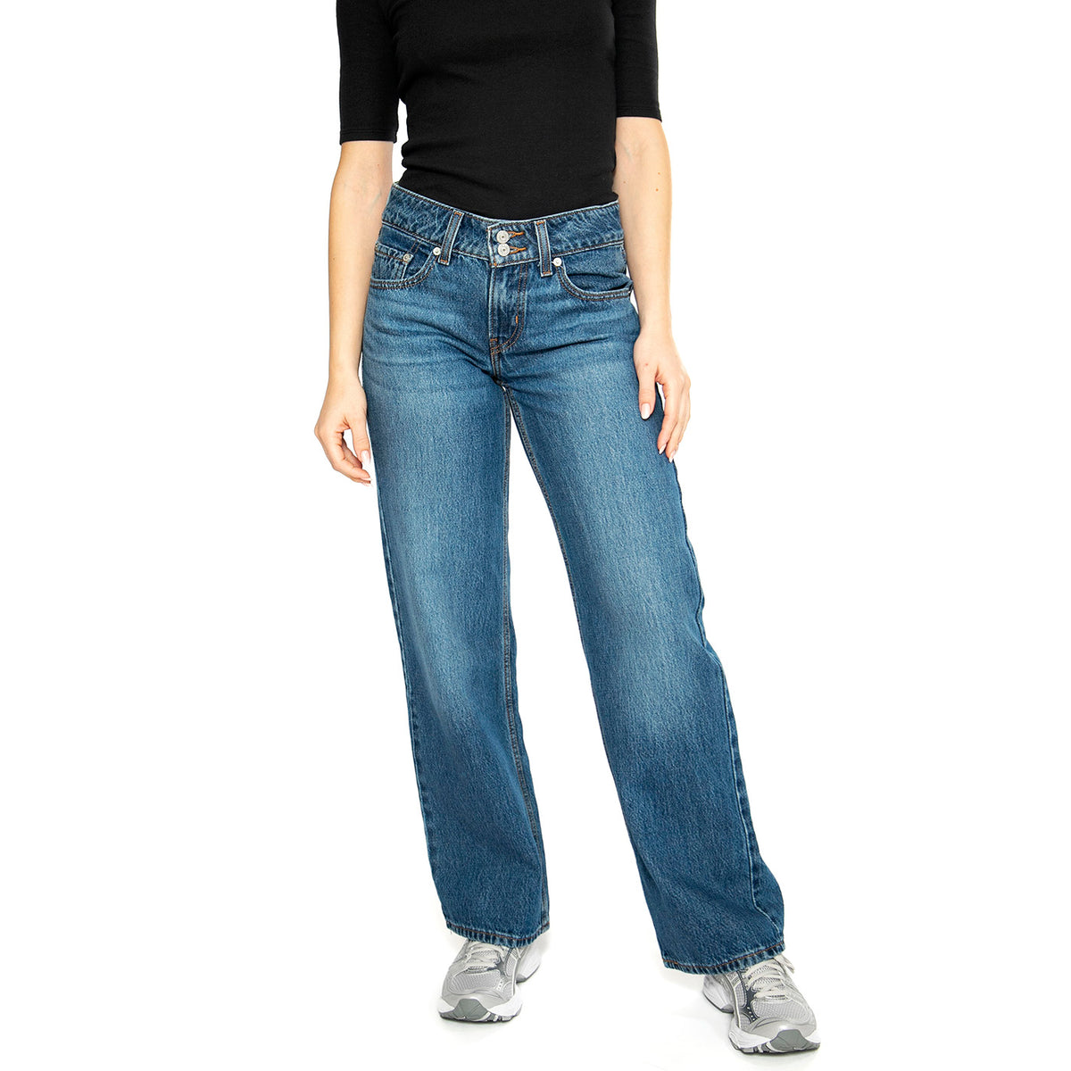 Superflow Loose Dark Indigo Worn In - Pantaloni Denim Jeans Donna Blu A7498-0002 . LEVIS 