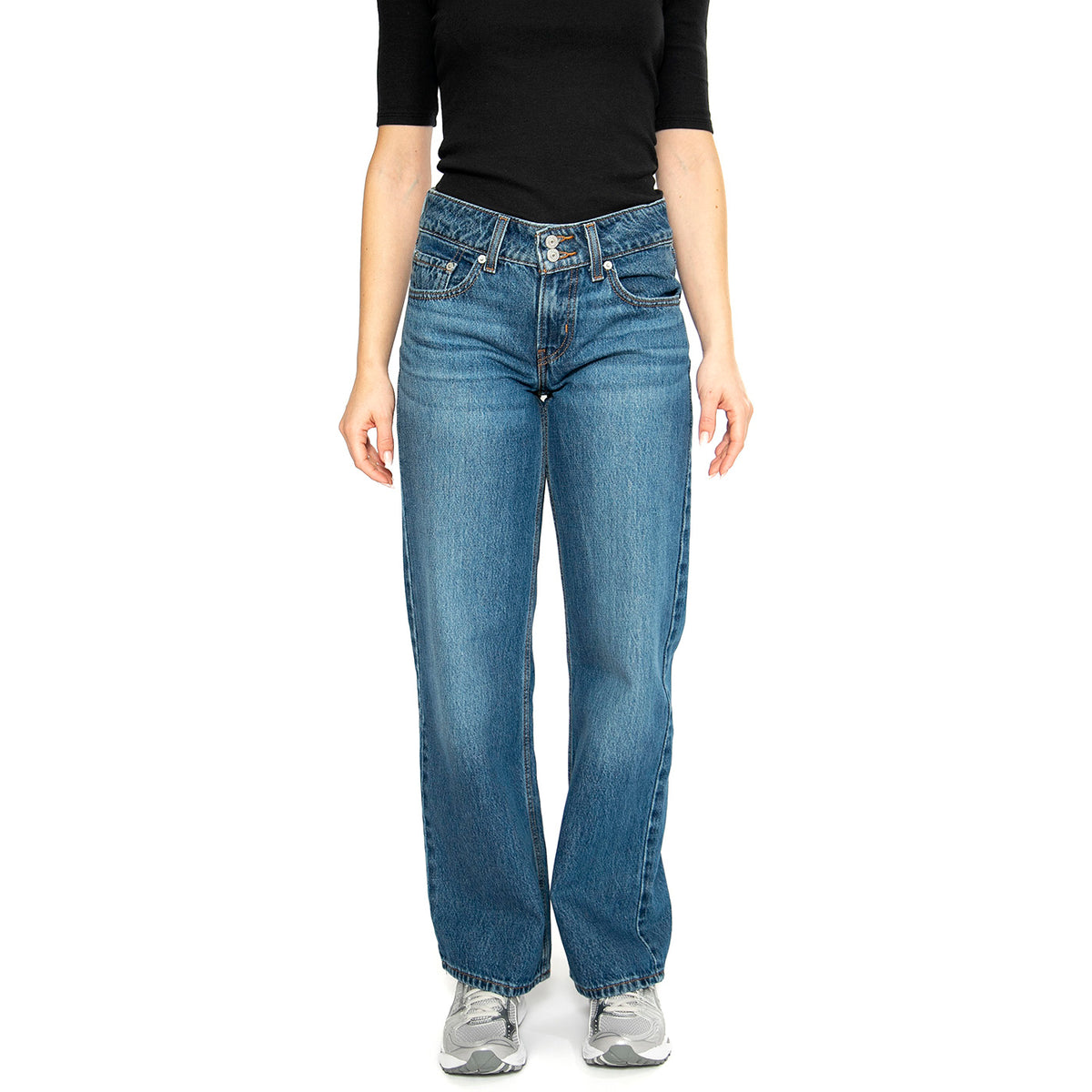 Superflow Loose Dark Indigo Worn In - Pantaloni Denim Jeans Donna Blu A7498-0002 . LEVIS 
