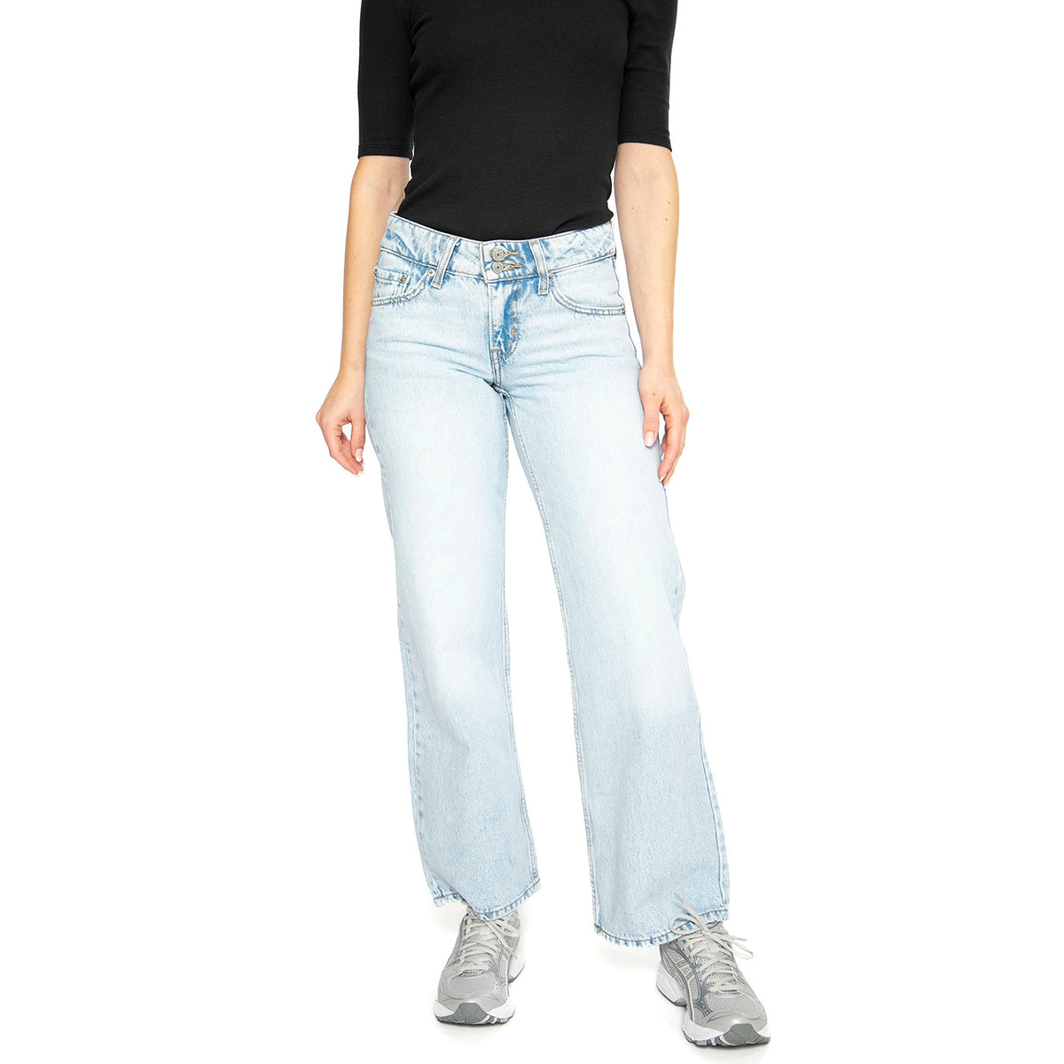 Superflow Loose Light Indigo Flat Finish - Pantaloni Denim Jeans Donna Blu A7498-0007 . LEVIS 