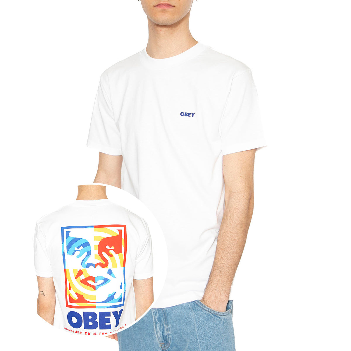 Obey Target Icon Tee White - Maglietta Girocollo Uomo Bianca 165264065-WHT . OBEY 