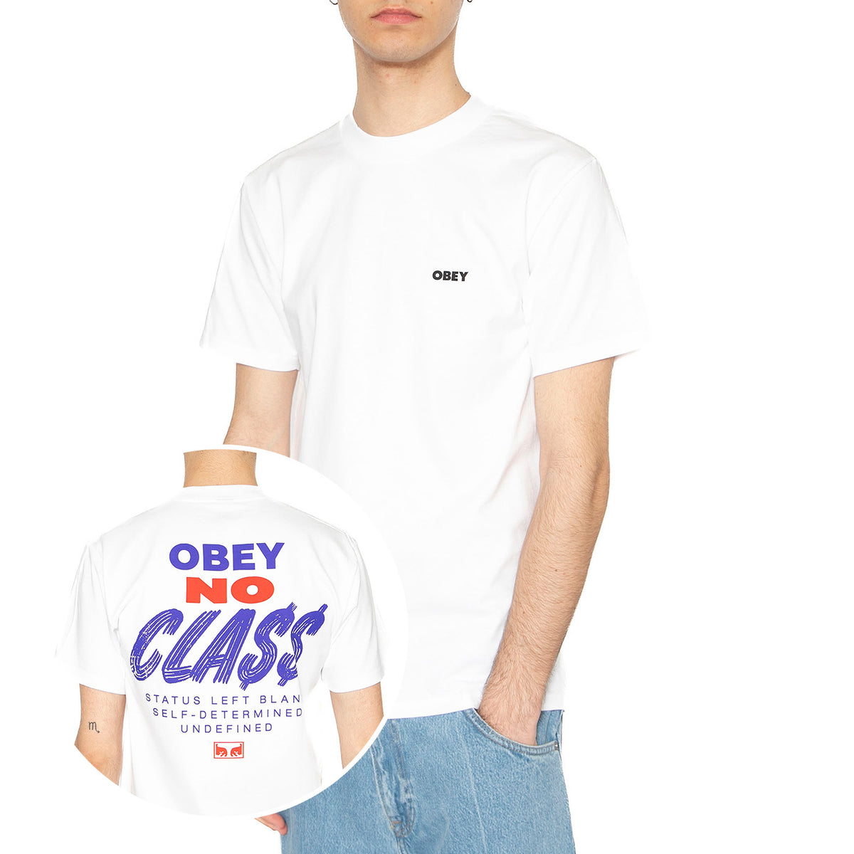 Obey Class Dropout Tee White - Maglietta Girocollo Uomo Bianca 165264092-WHT . OBEY 