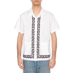 Ruben Woven SS White Multi - Camicia Maniche Corte Uomo Bianca 181210440-WTM . OBEY 