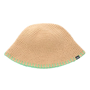 Julien Crochet Bucket Hat Tan - Cappello da Pescatore in Maglia Beige 200520025-TAN . OBEY 