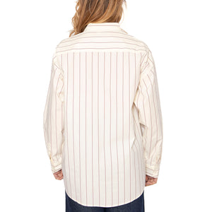 Primavera Stripe Shirt LS Tofu Multi - Camicia Donna Bianca 281200137-TFU . OBEY 