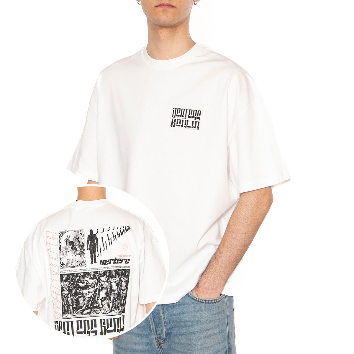 Ancient T-Shirt White - Maglietta Girocollo Uomo Bianca VER-T288-WHT . VERTERE BERLIN 