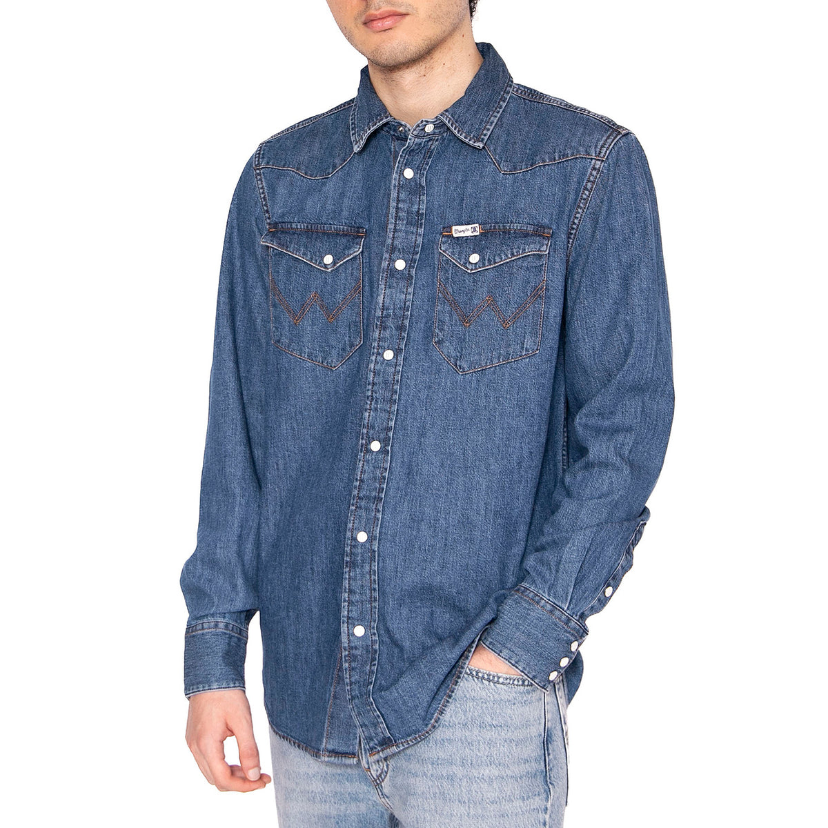 Shirt 2 Years Denim Blue - Camicia Uomo Denim Jeans Blu 112357735 . WRANGLER 