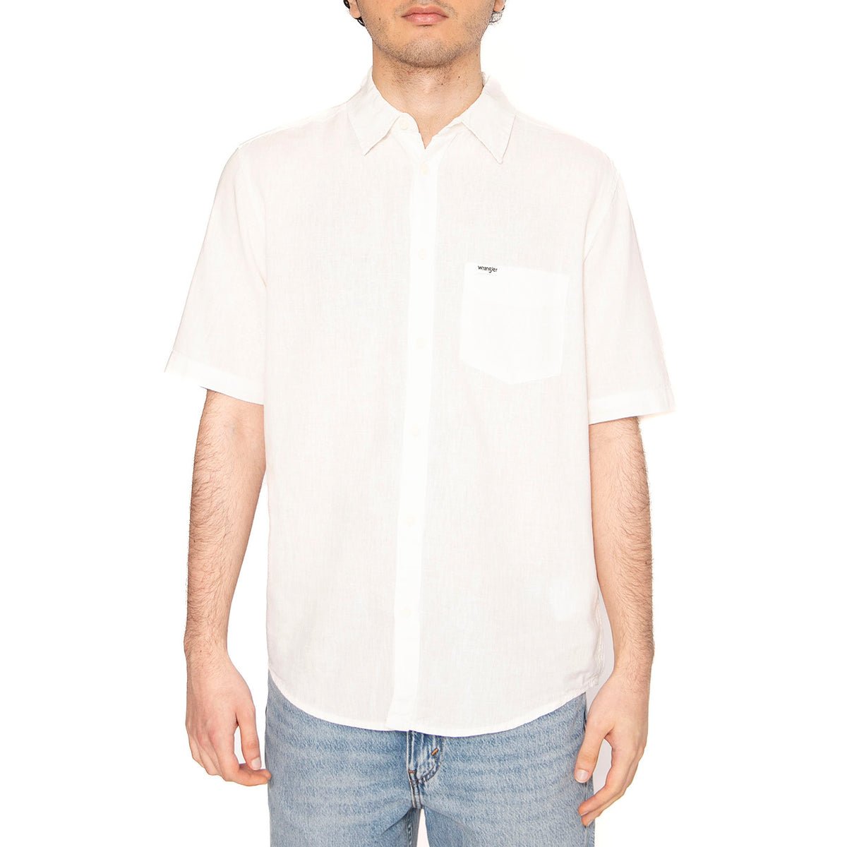 Shirt White - Camicia Maniche Corte Uomo Bianca 112362728 . WRANGLER 