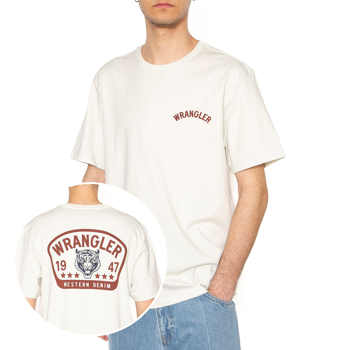 Graphic Tee Vintage White - Maglietta Girocollo Uomo Bianca 112362773 . WRANGLER 