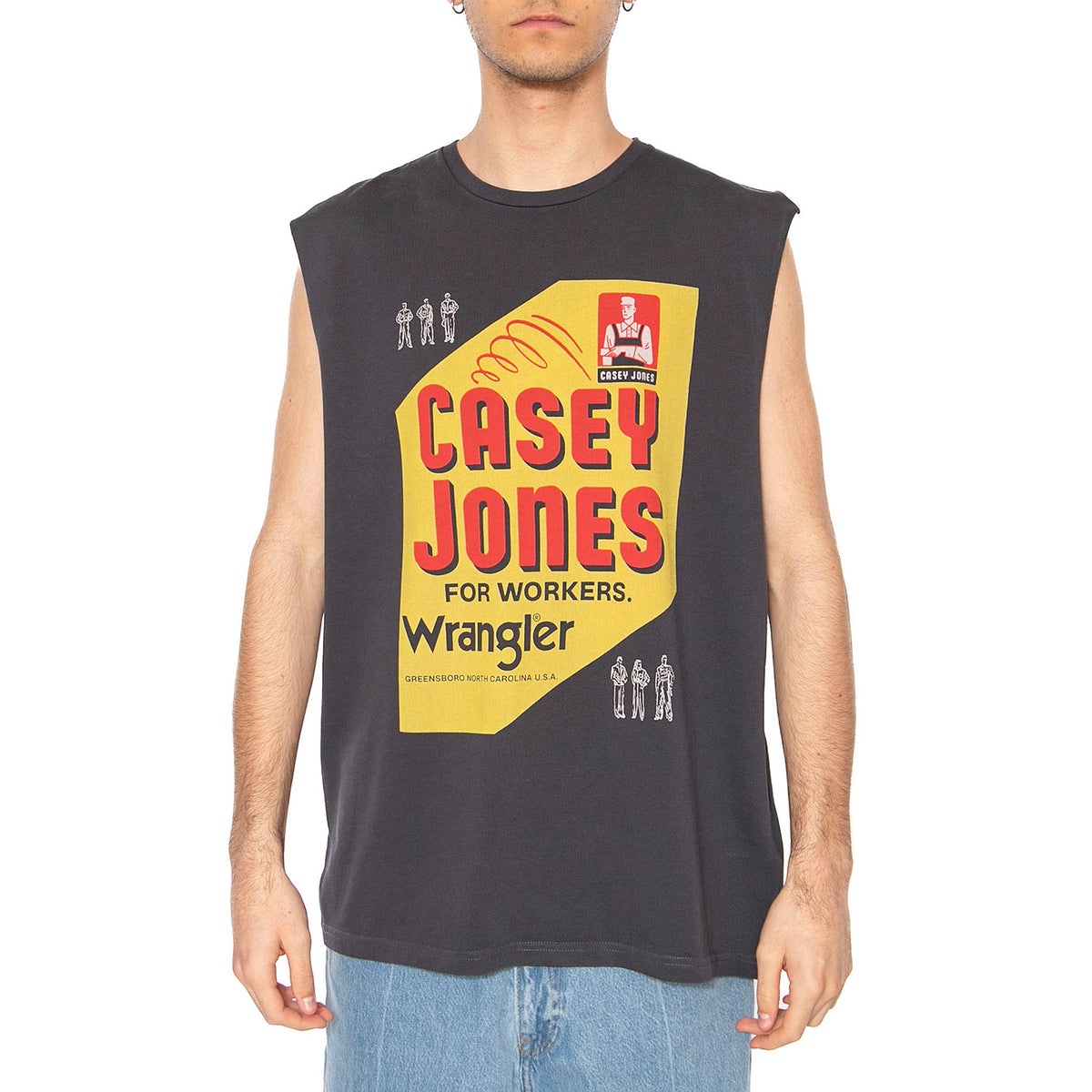 CJ Muscle Tank Faded Black - Canottan Uomo Nera 112362804 . WRANGLER 