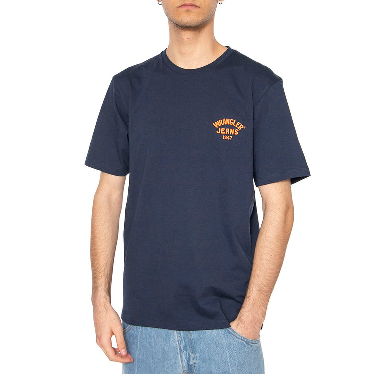 Small Logo Tee Navy - Maglietta Girocollo Uomo Blu 112362807 . WRANGLER 