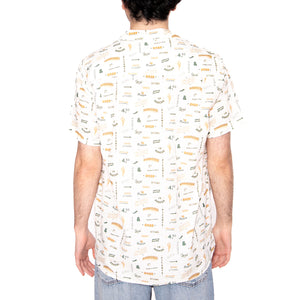 Sabros Aloha Shirt White - Camicia Maniche Corte Uomo Bianca / Multi 1963-WHITE . BRAVA FABRICS 