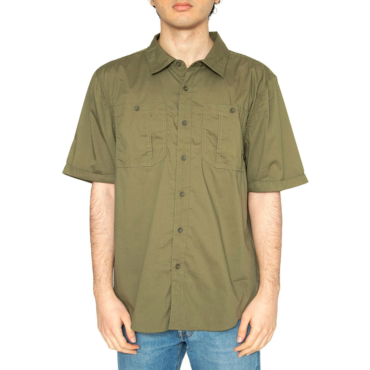Charter S/S WVN - Camicia Maniche Corte Uomo Verde 01267-MILOL . BRIXTON 