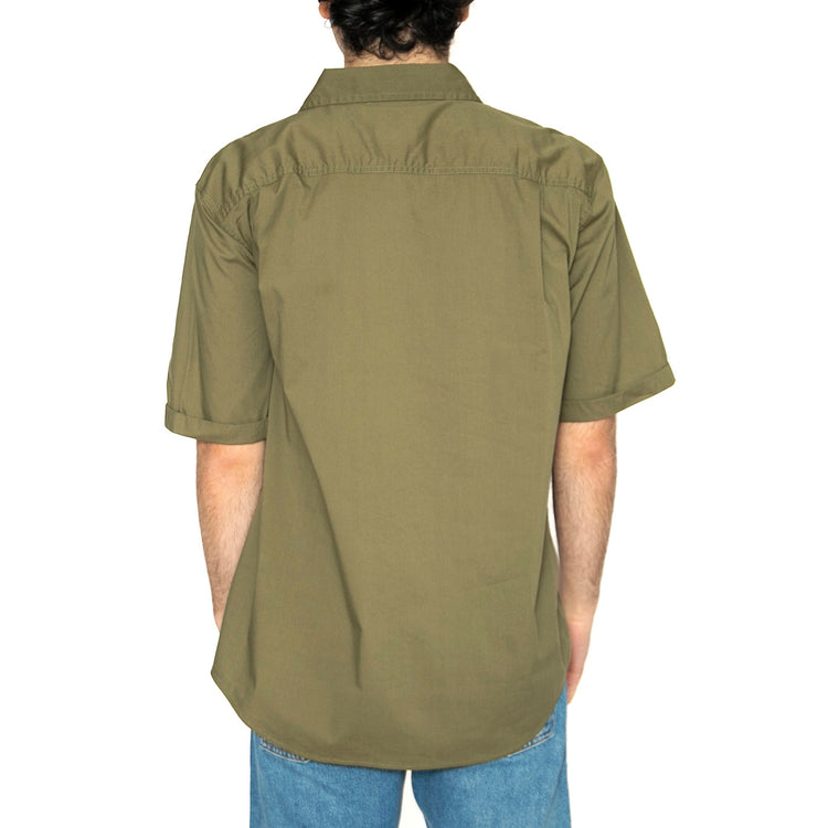 Charter S/S WVN - Camicia Maniche Corte Uomo Verde 01267-MILOL . BRIXTON 
