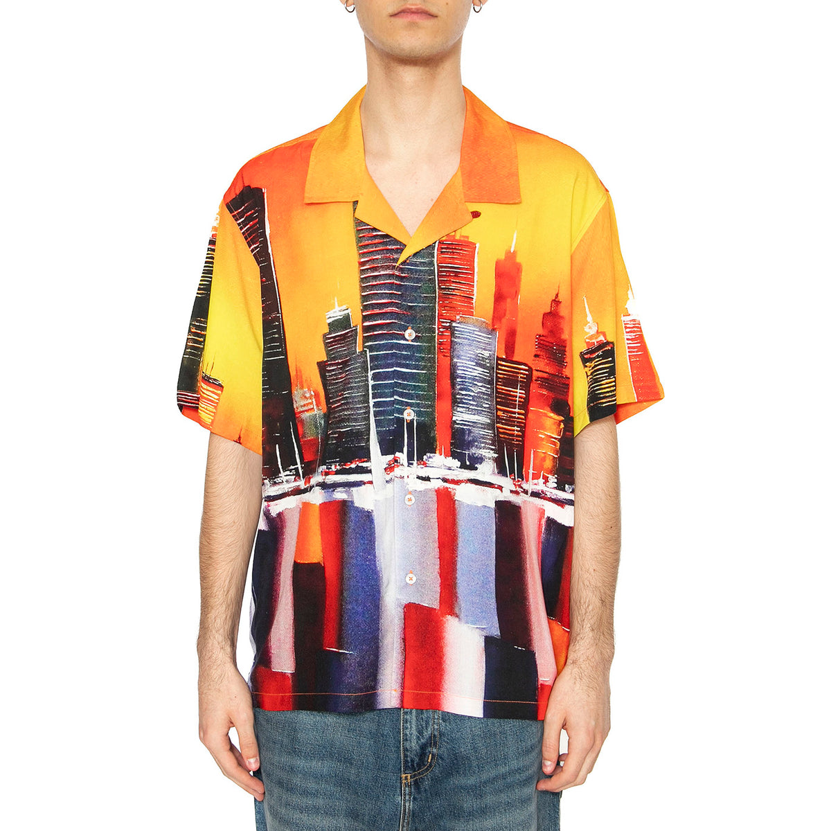 Concrete Jungle S/S Woven Top - Camicia Maniche Corte Uomo Multicolore BU00156-ORNGE . HUF 