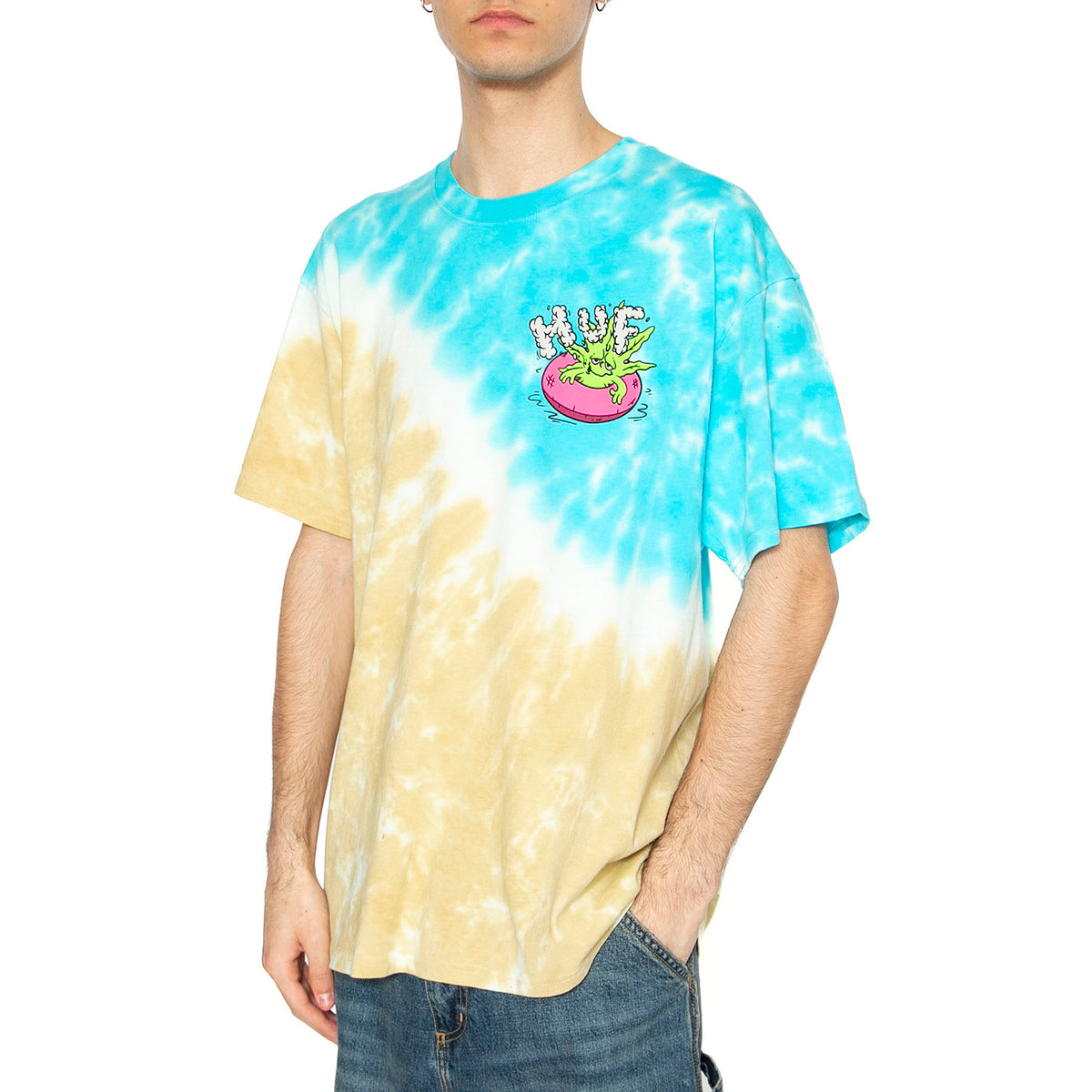 Life a Beach S/S Tie Dye Tee - Maglietta Girocollo Uomo Multicolore TS01721-BLTAN . HUF 