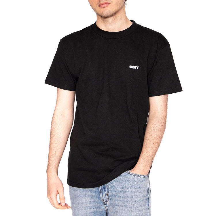 Bold Obey 2 Tee - Maglietta Girocollo Uomo Nera 165263016-BLK . OBEY 