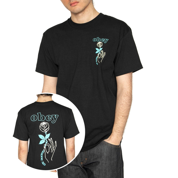 Obey Spring Forth Tee - Maglietta Girocollo Uomo Nera 165263945-BLK . OBEY 