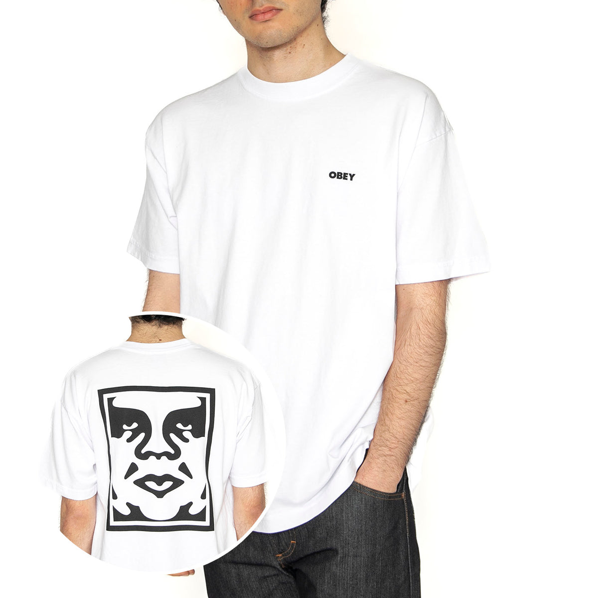 Obey Bold Icon Heavywheight Tee - Maglietta Girocollo Uomo Bianca 166913439-WHT . OBEY 