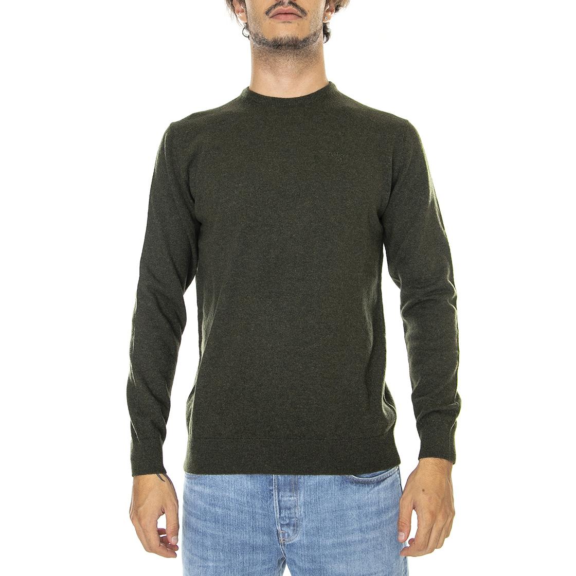 Essential Lambswool Crew Neck Seaweed - Maglione Girocollo Uomo Verde FW22-MKN0345-GN71 . BARBOUR 