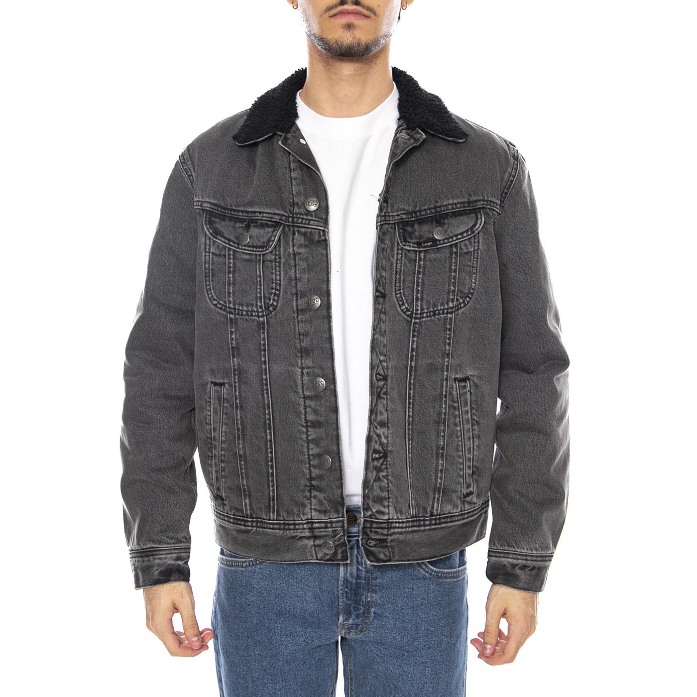 Sherpa Jacket Deep Obsidian - Giacca Denim Jeans Uomo Grigo Antracite 112370427 . LEE 