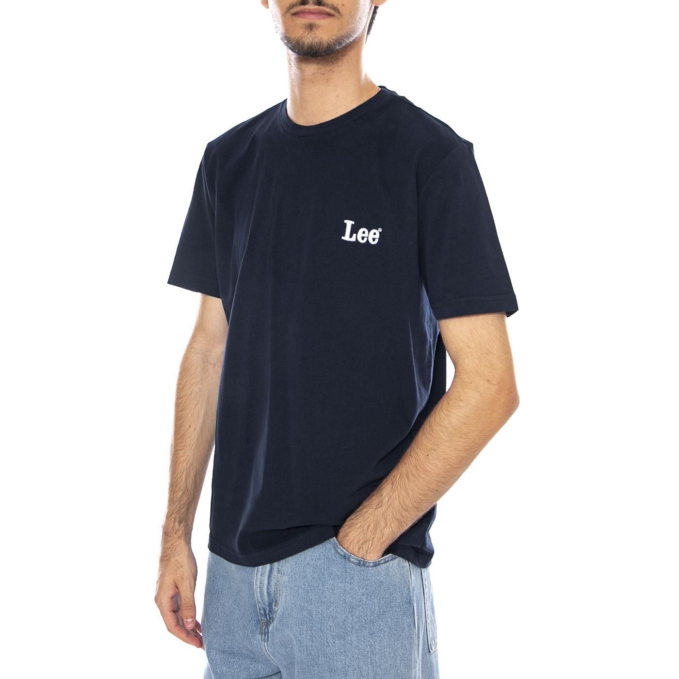 SS Small Log Tee Rivet Navy - Maglietta Girocollo Uomo Blu 112370502 . LEE 