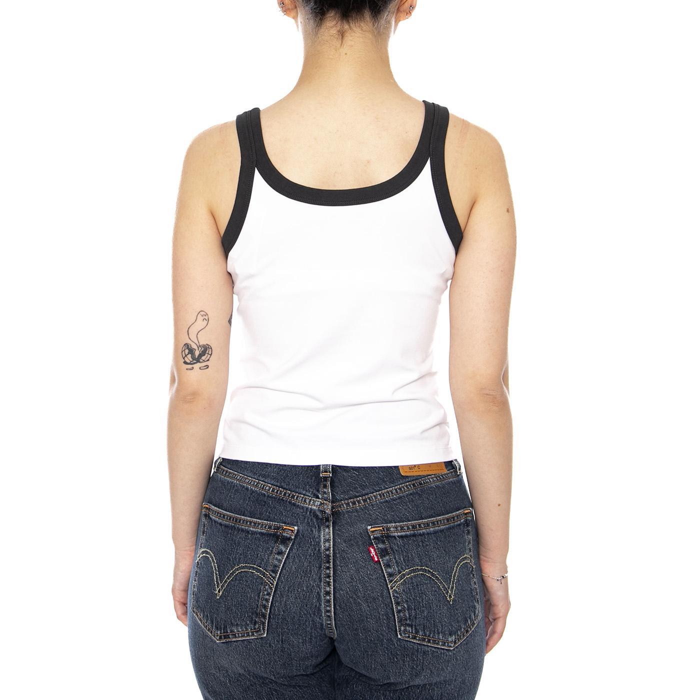 GR ESSENTIAL TANK - SPICY PEPPER W GLITTER BRIGHT WHITE / PIRATE BLACK - Canotta Donna Bianca 005H9 0011 LEVIS 