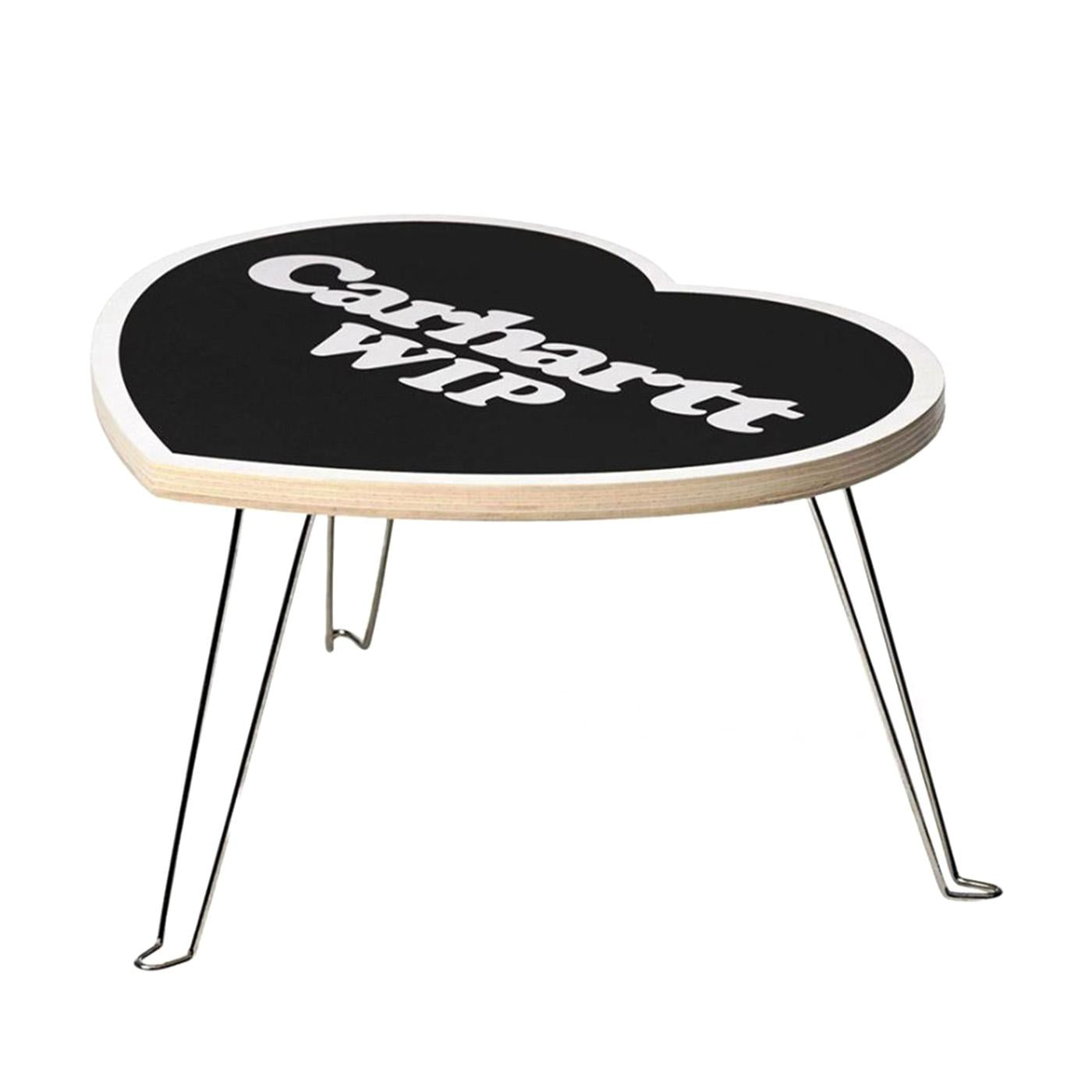Heart Folding Table Black / White - Tavolino con Logo e Gambe Pieghevoli Nero I035830.0D2XX  CARHARTT WIP 