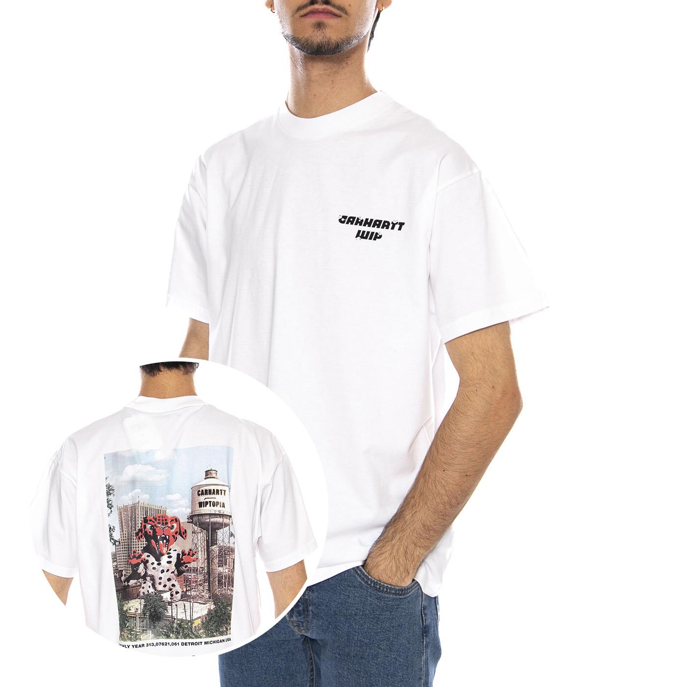 S/S Wiptopia T-Shirt White - Maglietta Girocollo Uomo Bianca I035492.02XX . CARHARTT WIP 