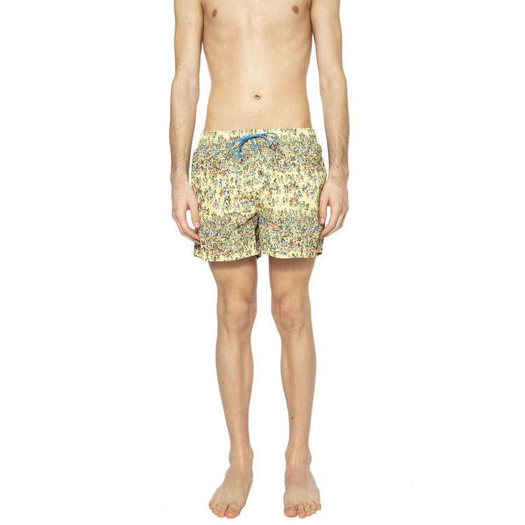Where S Wally On The Beah Swimwear - Costume da Bagno Uomo Giallo 1905-ALOHA  BRAVA FABRICS 