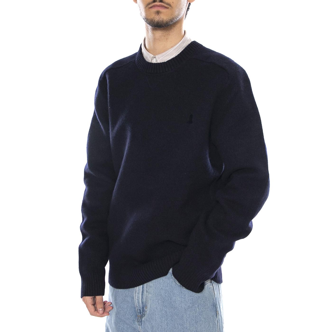 Boiled Wool Sweater Peacoat - Maglione Girocollo Uomo Blu 112371679 . WRANGLER 