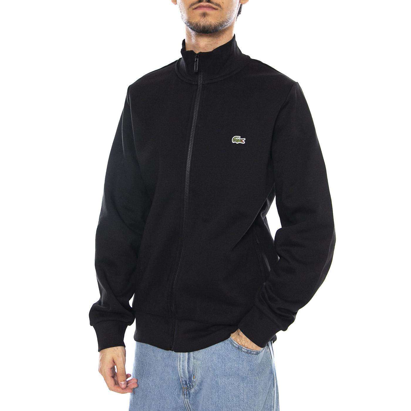 Sweatshirt 031 Turtle Neck Black - Maglia Collo Alto con Zip Uomo Nera SH9622-031 . LACOSTE 