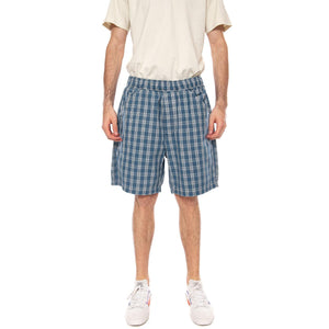 PULL-ON WORK SHORT SUMMER CHECK MED INDIGO - Bermuda Uomo Blu a Scacchi 005A0-0000 MIG LEVIS 