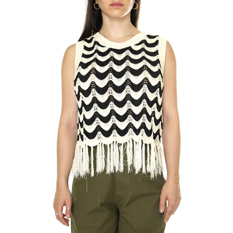 Top punto con flecos Zigzag - Top Donna Multicolore 41W/10700 . WILD PONY 