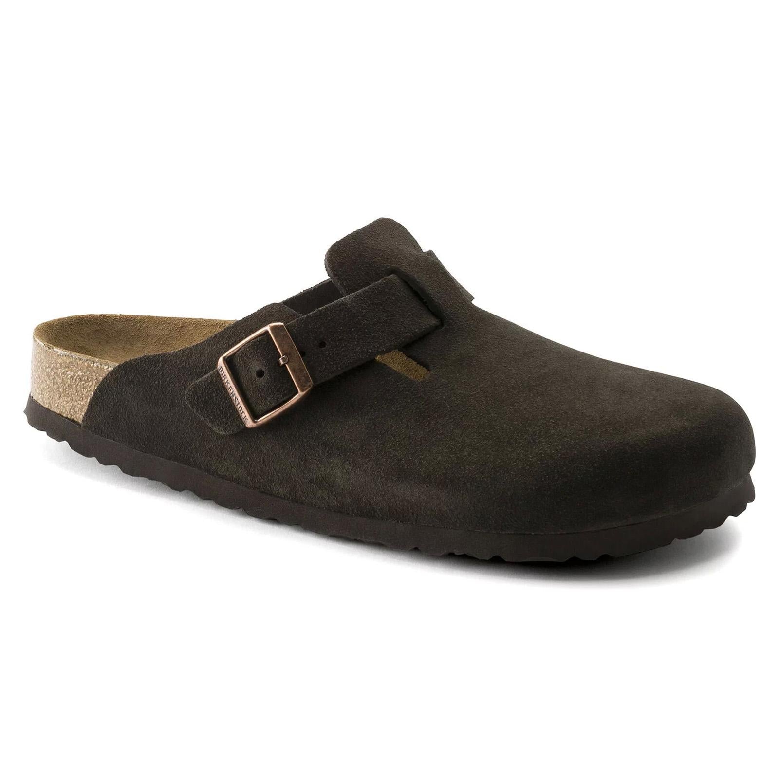 Mens Boston Soft Footbed Mocha Brown Sandals - Narrow Fit 660463 . BIRKENSTOCK 