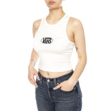 OVAL LOGO TANK EGRET - Camiseta Sin Mangas Mujer Blanca VANS