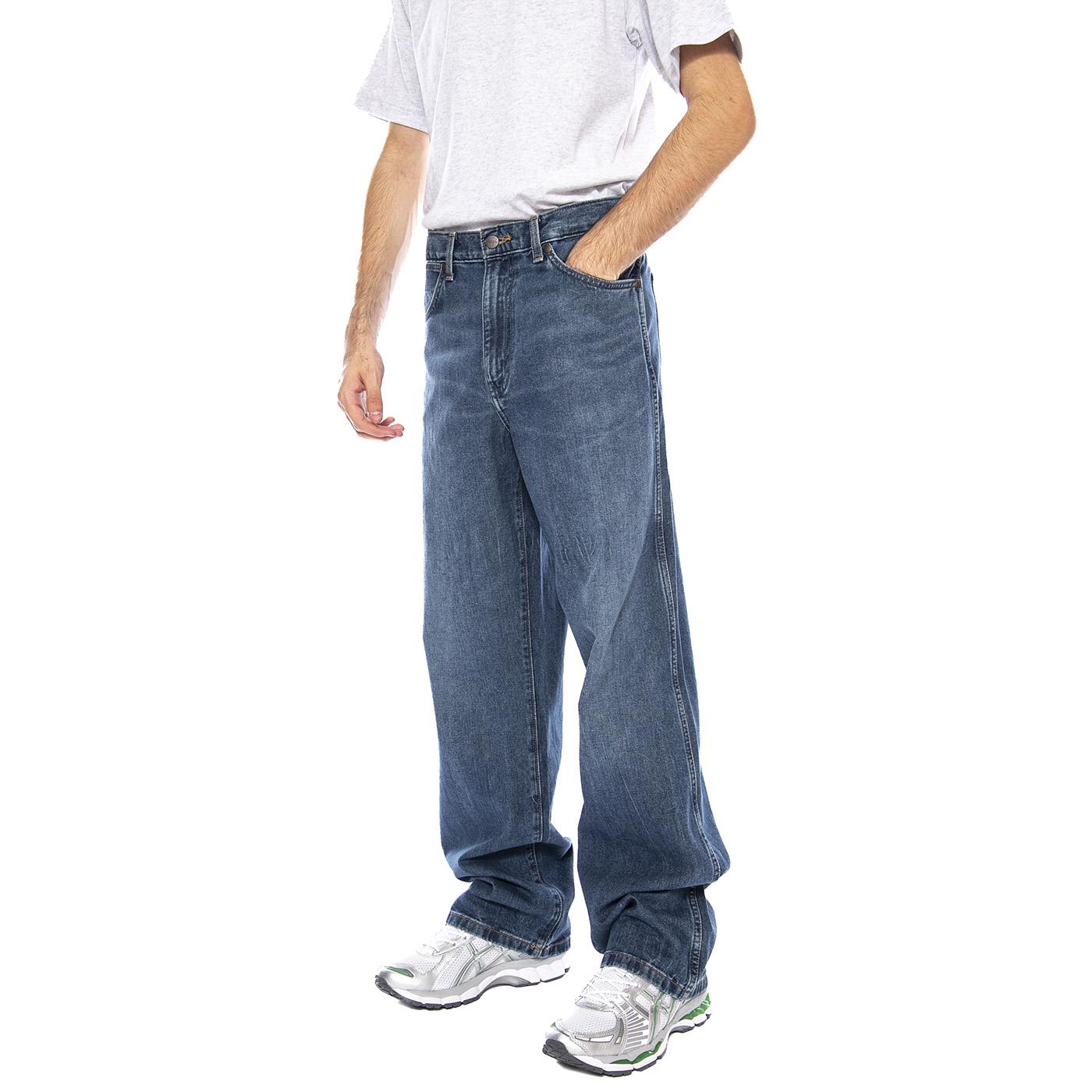 Loose Straight Retro Blue Denim Jeans - Pantaloni Uomo Denim Jeans Blue 112371018  WRANGLER 