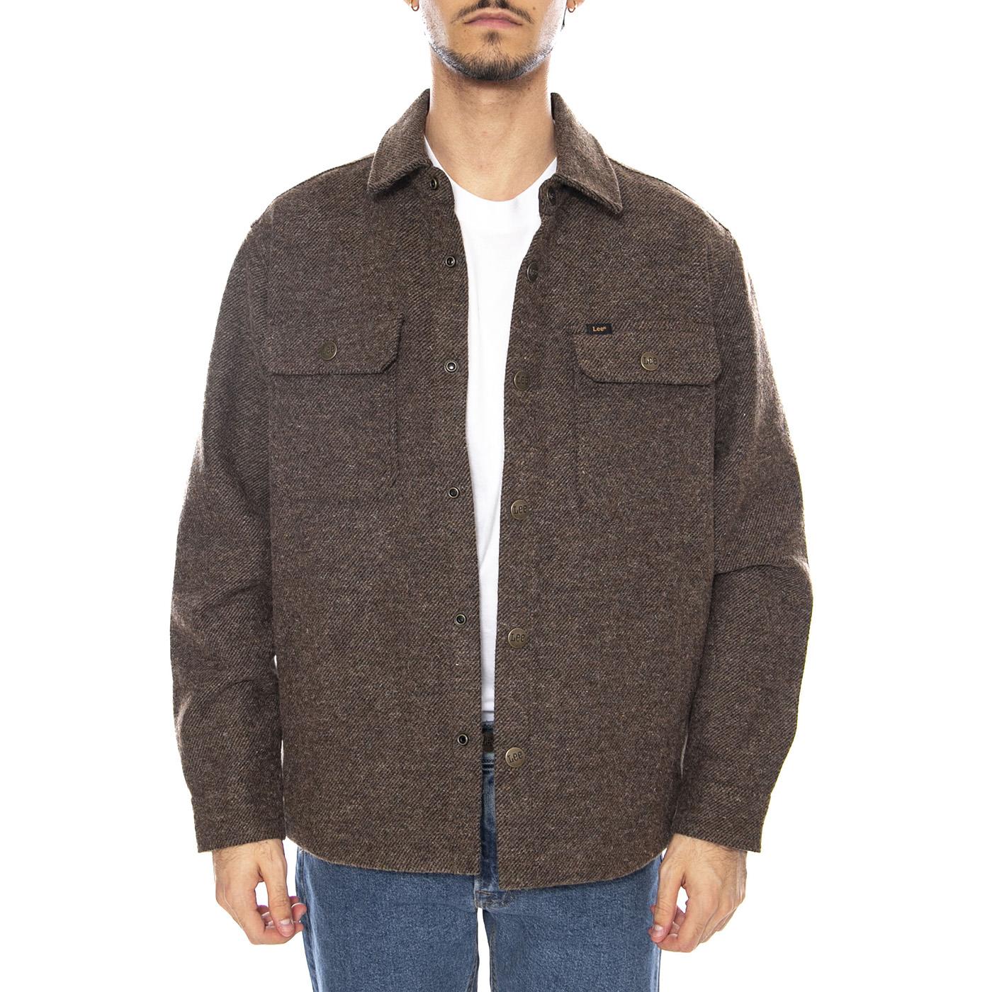 Overshirt Brwon Jaspe - Giacca Sovracanicia Uomo Marrone 112371313 . LEE 