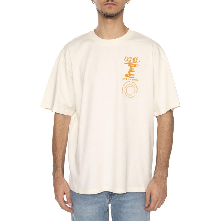 Prioritise Authenticity T-Shirt Whisper White - Maglietta Girocollo Uomo Beige I036077-WHW  EDWIN 