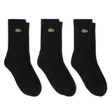 Calcetines - Set de Tres Pares de Calcetines Negros con Logo Lacoste ACCESORIOS LACOSTE