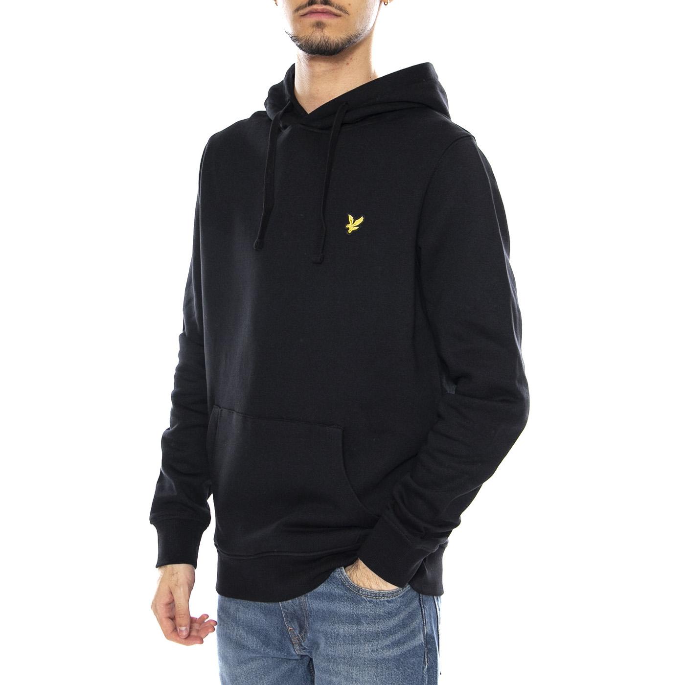 Brushed Back - Felpa con Cappuccio Uomo Nera ML1139V-Z865 . LYLE & SCOTT 