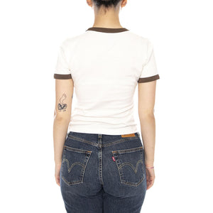 W CENTER CHEST RINGER T EGRET - Maglietta Girocollo Donna Bianca VN000TXS C9F1 VANS 