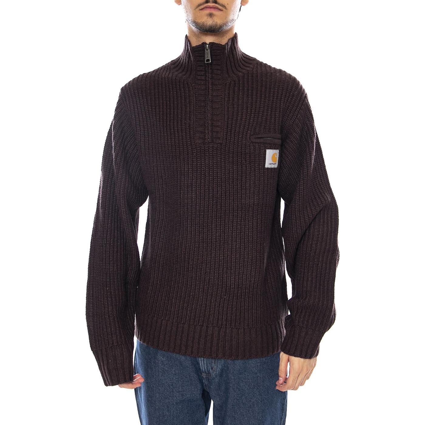 Detroit Half Zip Sweater Palisander - Giacca in Maglia Uomo Marrone I035398.33HXX . CARHARTT WIP 