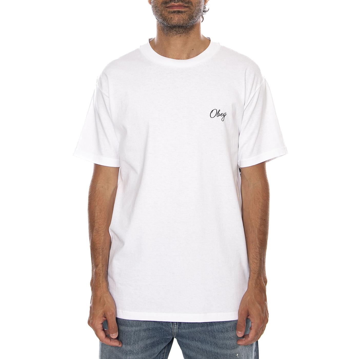 OBEY PAPER ROSE TEE WHITE - Maglietta Girocollo Uomo Bianca 165264300 WHT OBEY 