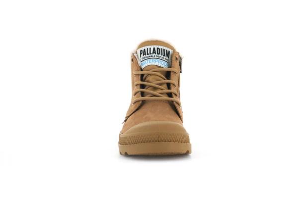 Pampa Hi Cuff Wps Oz Dear Brown - Scarpe Stringate Profilo Alto Bambini Marroni PAK57217-252-M  PALLADIUM 